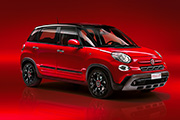 Red details on exterior and interiors